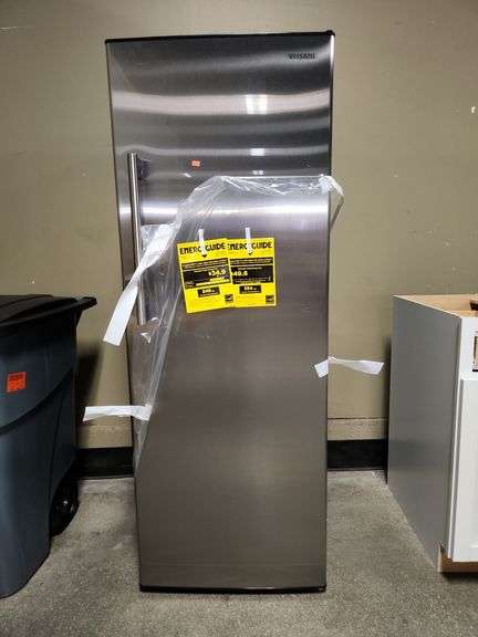 Vissani
11 cu. ft. Convertible Auto Defrost Garage Ready Upright Freezer/Refrigerator in Stainless Steel, Energy Star has drill holes on right of door