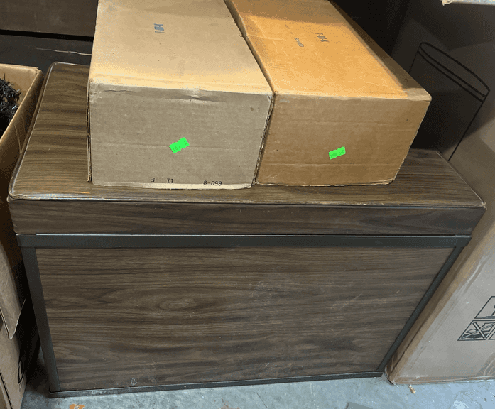 2 Pairs men's dress shoes, size unknown, Filter Queen vacuum, storage box 30x16x16"