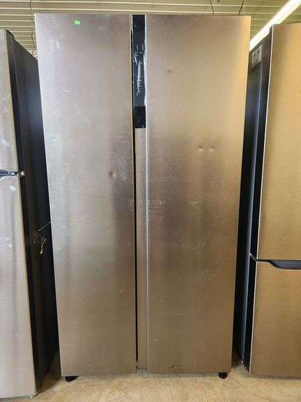 Frigidaire 36 Inch Counter Depth Freestanding Side by Side Refrigerator with 21.4 Cu. Ft. Total Capacity FRSG2115AV has minor dings and scuffing