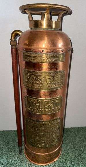 Copper and Brass Fire Extinguisher by The General, Inc., 23”x8.5”
