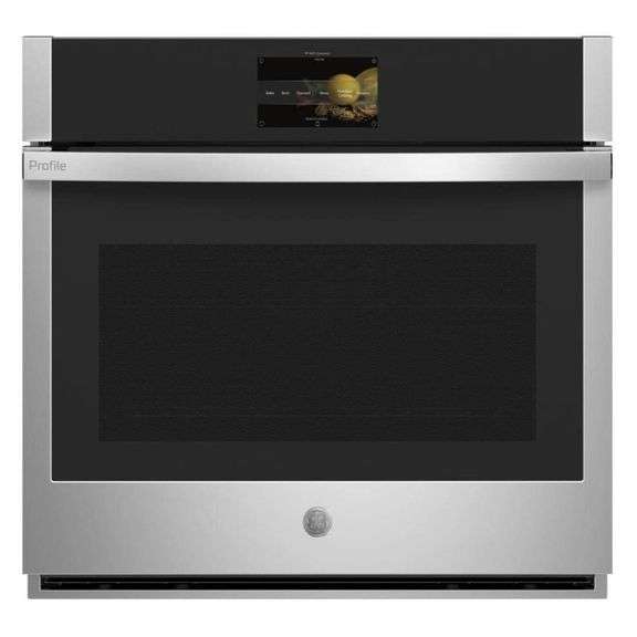 GE Profile 30 in. Smart Single Electric Wall Oven with Convection and Self Cleanin Stainless Steel Model # PTS9000SN5SS