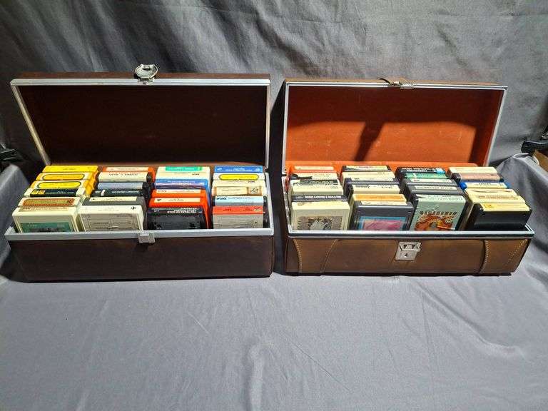 2 – Portable Cases With Assorted 8-Track Tapes Inc. Bing Crosby ...