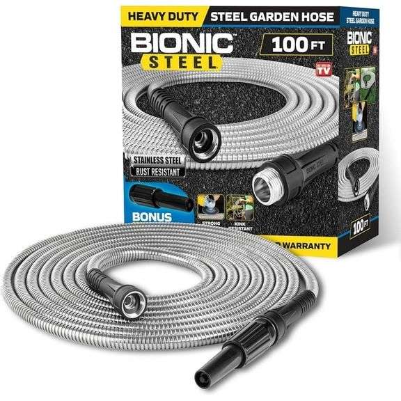 BIONIC STEEL PRO Garden Hose - 304 Metal 100 Foot Garden Hose 100' Stainless Steel