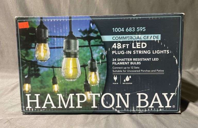 Hampton Bay 48 ft LED Plug-In String Lights With 24 Shatter-Resistant ...