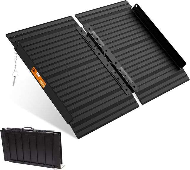 Black Ramp Tactiles - Portable Wheelchair Ramp Black 2FT 800 lbs Non-Slip Threshold Ramps ...