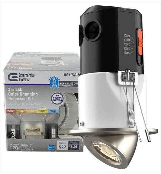 Commercial Electric 3-in-LED Color-Changing Recessed Light Kit ...