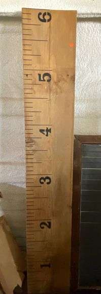 Oversized Wall-Mounted Wood Ruler With Black Numerical Markings 6 ...