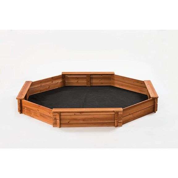 CREATIVE CEDAR DESIGNS - Octagon 6.5 ft. x 7 ft. Wood Sandbox Kit with ...