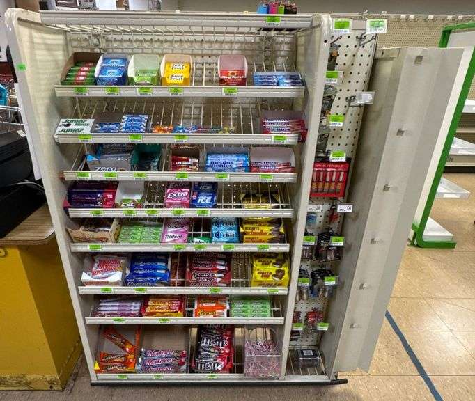 Metal Pegboard Candy Display Rack on Casters – All Contents Included 4 ...