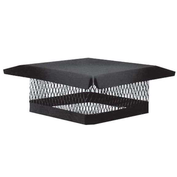 Master Flow 9 in. x 9 in. Galvanized Steel Fixed Chimney Cap in Black ...