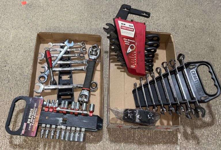 Hand Tools Including Craftsman Wrenches, Task Force Socket Set, & More ...