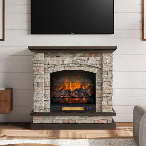 ALLEN + ROTH - allen + roth 43.5-in W Stacked Faux Sandstone with ...