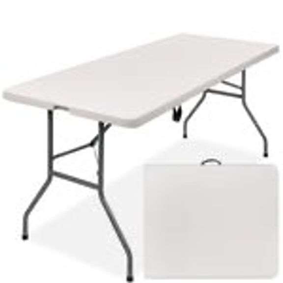 Mini Bcp Table BCP 6ft Portable Folding Plastic Dining Table w/ Handle and Lock ...