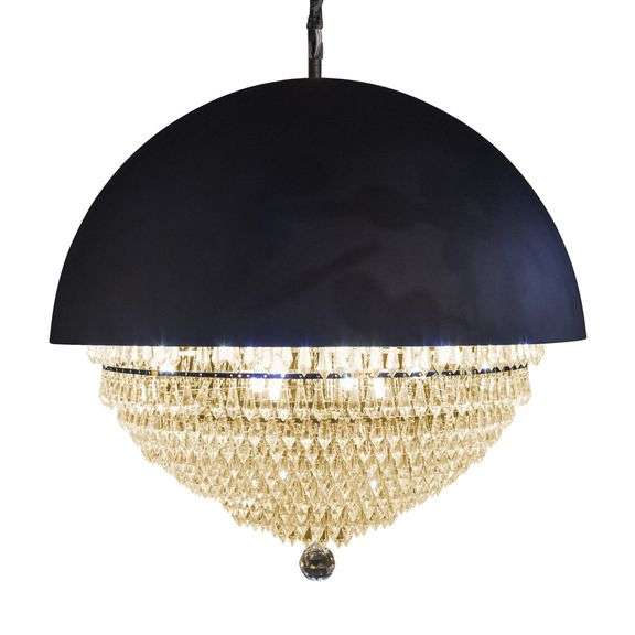 MICHAEL AMINI - Eclipse LED Light Chandelier w/Black Dome