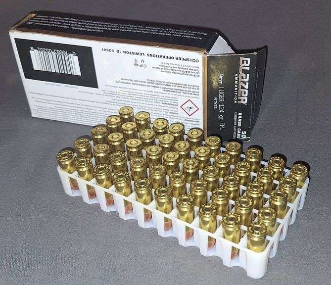CCI Blazer 9mm Luger 124-Grain FMJ Brass Case Ammunition, Box of 50 ...