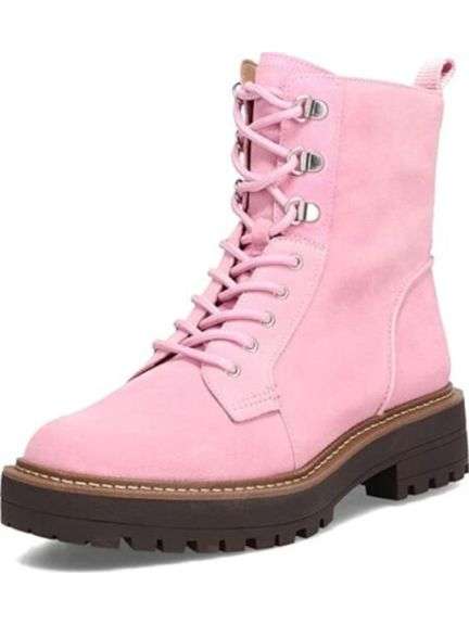 SAM EDELMAN $180 MSRP Womens Pink Lace Water Resistant Lug Sole Lue ...