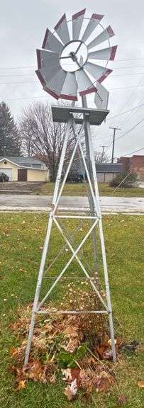 Rex Windmill Metal Windmill with Red and Silver-Tone Blades 83” - Metzger Property ...