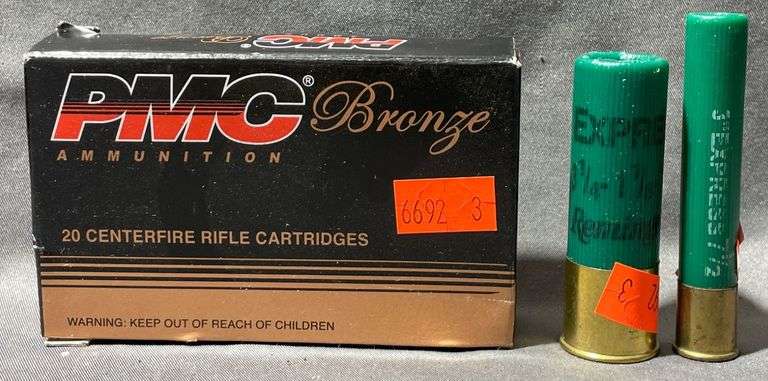 10- PMC .223 Remington Rifle Cartridges & 2-Assorted Shotgun Shells ...