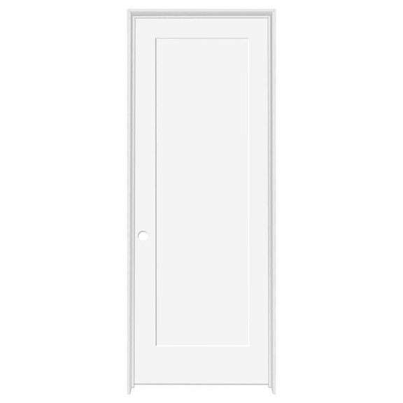 STEVES & SONS - 36 in. x 80 in. 1-Panel Primed Shaker Fiberglass Single Prehung Interior Door Right Hand with Bronze Hinges - SEE PRODUCT DETAILS