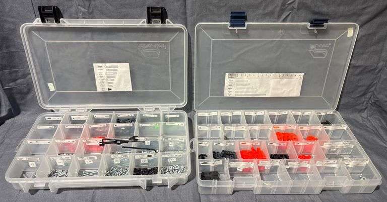 2 Plastic Organizer Boxes with Fasteners and Hardware - Metzger ...