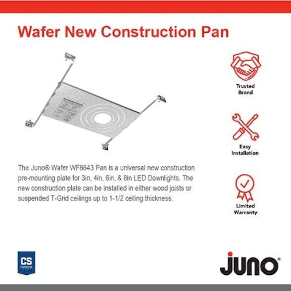 Juno (6) Universal New Construction Pans for LED Downlights - Metzger ...