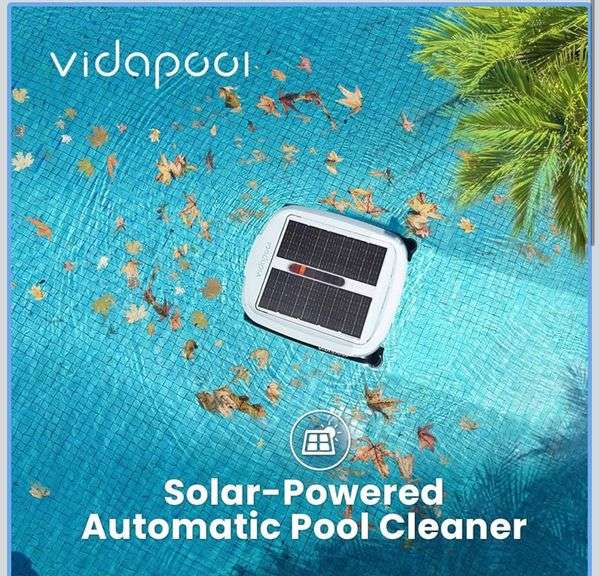 Vidapool Solar-Powered Automatic Pool Cleaner with Integrated Panels ...