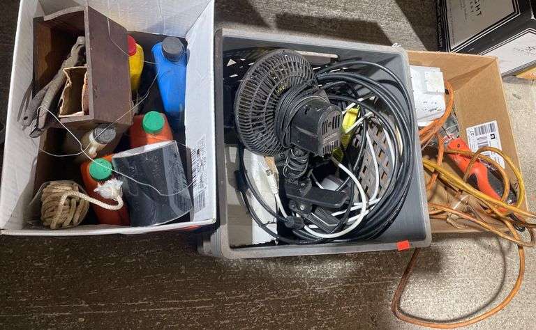 Tools, Cables, and Lubricants in Storage Boxes, Work Light, Electronic ...