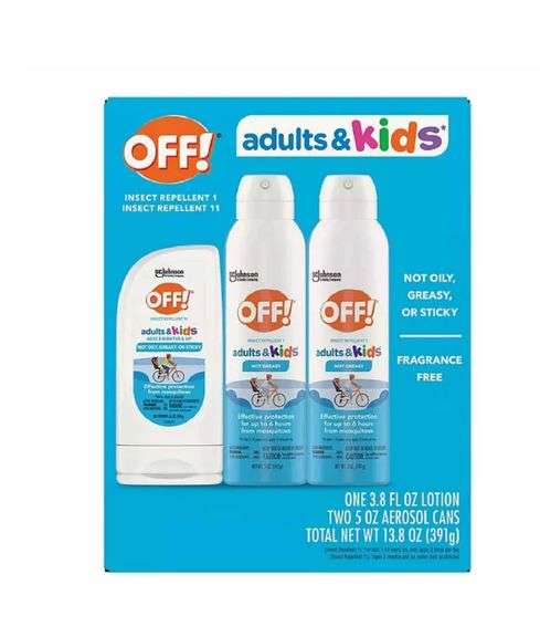 Off.com OFF! Adults & Kids Insect Repellent Pack with Lotion & Aerosol Spray ...