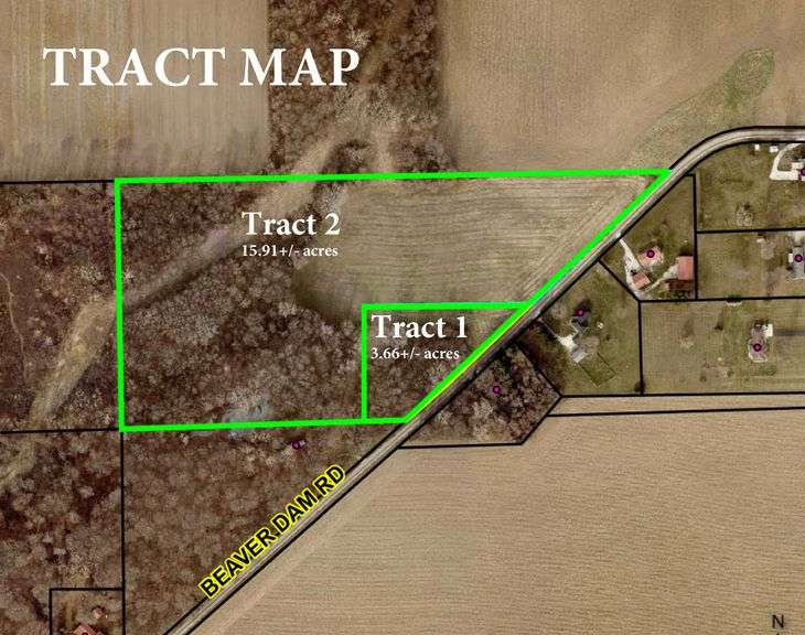 12.9.25 - ONLINE LAND AUCTION - 19.57+/- ACRES OF PRODUCTIVE CROPLAND & RECREATIONAL WOODS OFFERED IN 2 TRACTS!  CLAYPOOL, IN