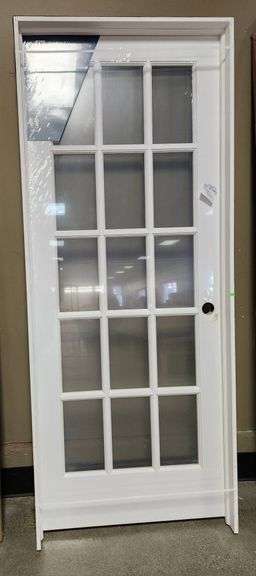 JELD-WEN 32 in. x 80 in. Left-Handed Primed Composite 15 Lite Prehung Interior Door