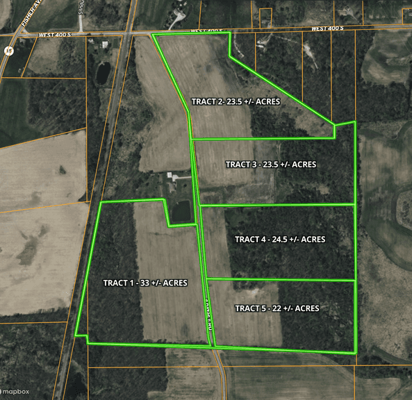 01.15.26 -- Live Land Auction! -- 126.5+/- Acres of Tillable Cropland & Recreational Woods Offered in 5 Tracts! -- Claypool, IN • Kosciusko County