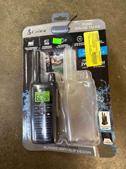 Cobra RX685 Walkie Talkie with Rechargeable Lithium-Polymer Batteries ...