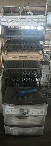 Metal Rolling Rack With Plastic Trays and Sterilite 3-Drawer Storage ...