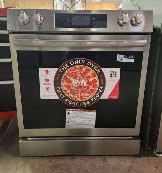 Frigidaire Gallery 30 in. 5-Burner Slide-In Induction Range in Smudge-Proof Stainless Steel with Stone-Baked Pizza model # GCFE3070BFB has dent on sides bottom drawer is stuck