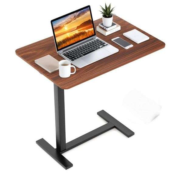 Wonder Desk WONDER COMFORT - 27.56 in. Rust Brown Laptop Desk with Wheels ...