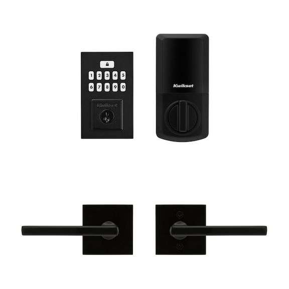KWIKSET - Kwikset SmartCode 260 with Halifax Lever Combo Pack Matte ...