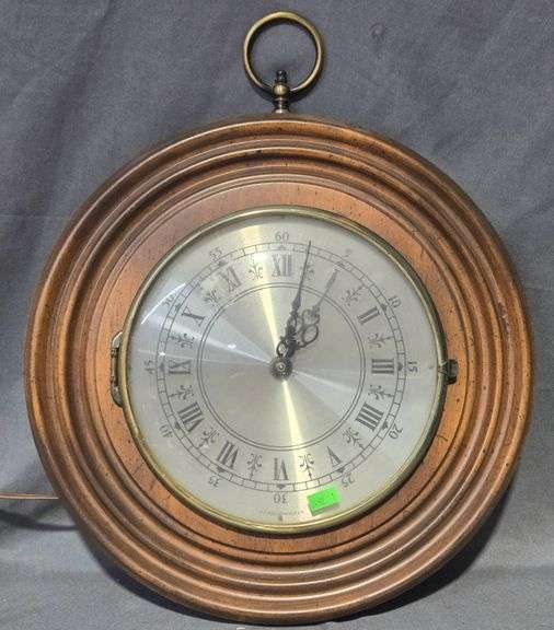 Round Wall Clock by P.F. Bollenbach Co. with Brass Detailing - Metzger ...