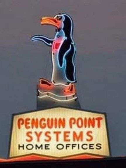 Penguin Point Systems Home Offices Roof-Top Neon Sign - works, Buyer responsible for removal
