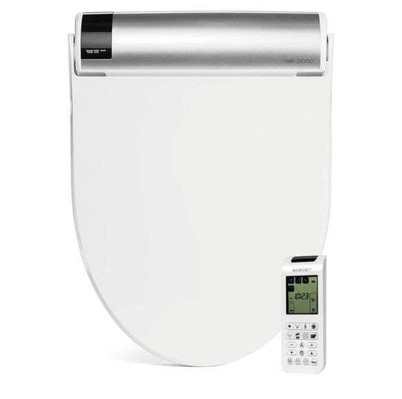 Bio Bidet BB2000 Bliss Electric Bidet Toilet Seat, Warm Water with Air Dryer, Heated Seat with Sensor and Slow Close Lid, Night Light, Remote Control, Elongated, White