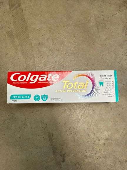 Colgate Total Fresh Mint Toothpaste, 24-Hour Germ Protection, 3.3oz Box ...