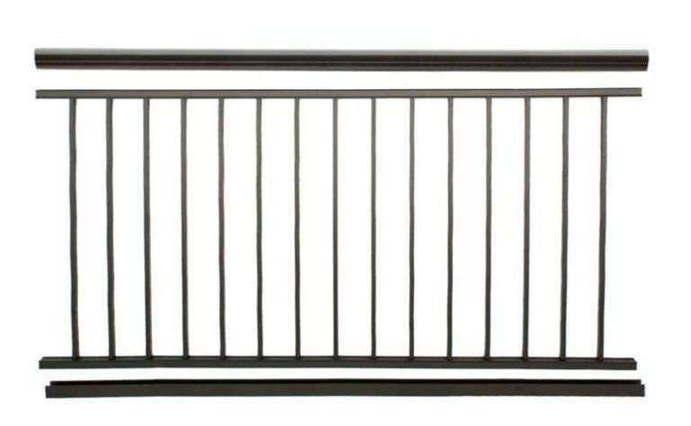 Aria Railing 36 in. x 69.43 in. i x Black Powder Coated Aluminum Preassembled Deck Railing