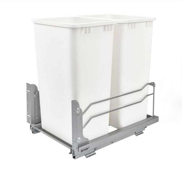 Rev-A-Shelf Double Pull-Out Waste Bin with Sliding Mechanism. 50Qt ...
