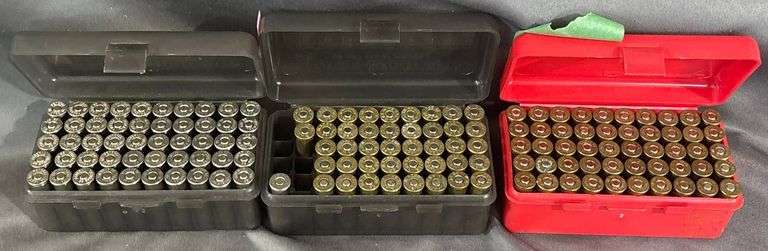 193 Reloaded Rounds of Ammunition in 3 Hard Plastic Cases, .38 SPL ...