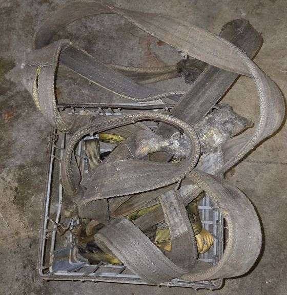 Image showcasing Metal Crate, (3) Ratchet Straps, Tow Strap - Metzger Property Services, LLC