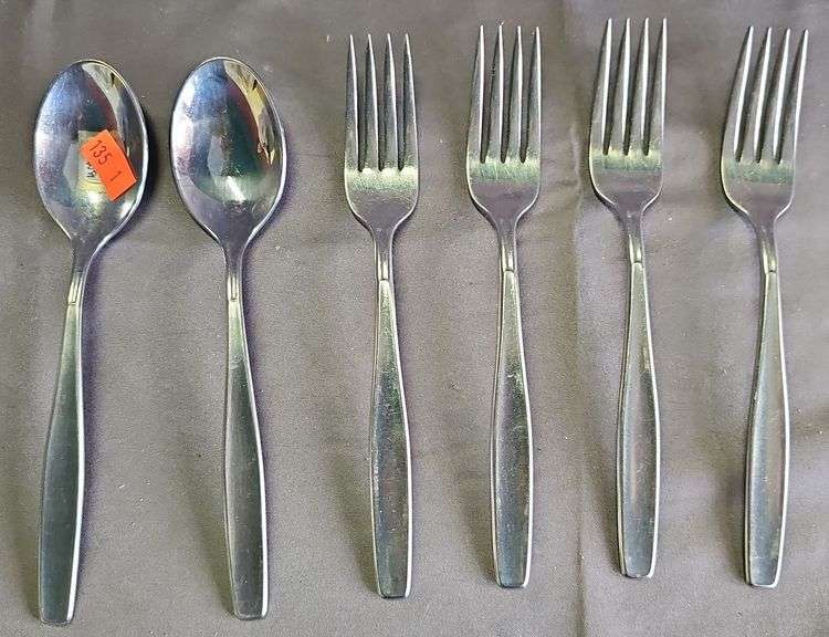 6 Rogers Cutlery Stainless Steel Spoons & Forks Metzger Property