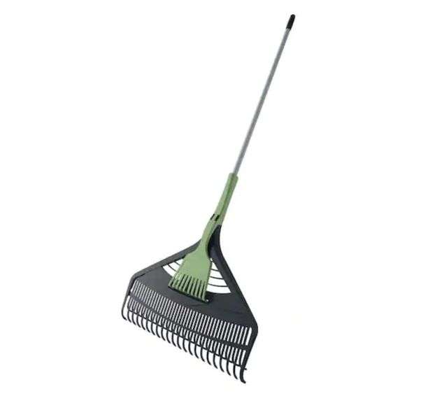Suncast 26 in. Poly Double Tine Leaf Rake with Detachable Hand Rake ...