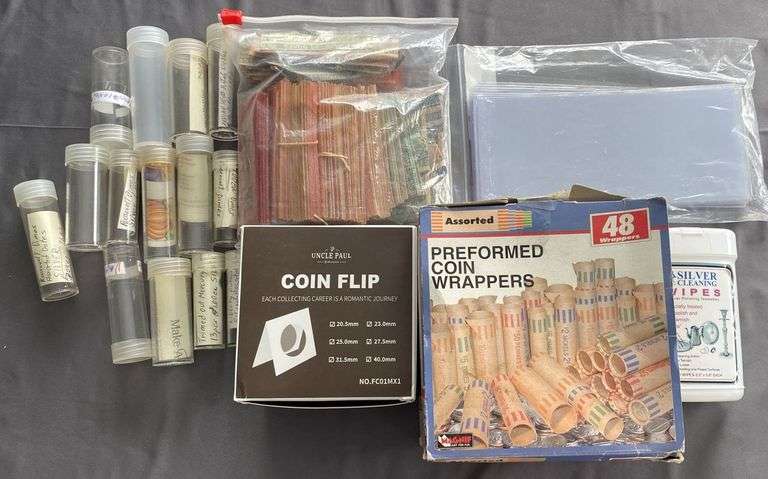 Coin Holder Assortment- Coin Flips, Coin Wrappers, Coin Tubes, Note ...