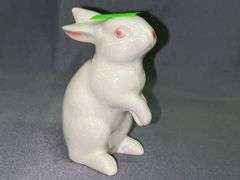 Porcelain  Rabbits and Goats - Some Damage, Chick Painted Egg Signed Fran anderson 1972