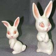 Porcelain  Rabbits and Goats - Some Damage, Chick Painted Egg Signed Fran anderson 1972