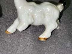 Porcelain  Rabbits and Goats - Some Damage, Chick Painted Egg Signed Fran anderson 1972